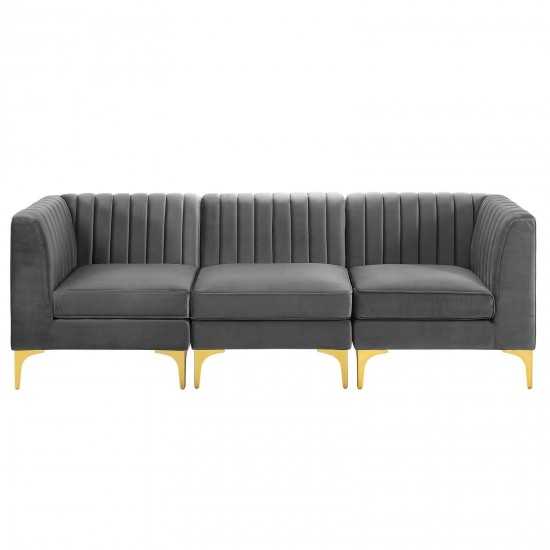 Triumph Channel Tufted Performance Velvet 3-Seater Sofa