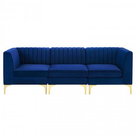 Triumph Channel Tufted Performance Velvet 3-Seater Sofa