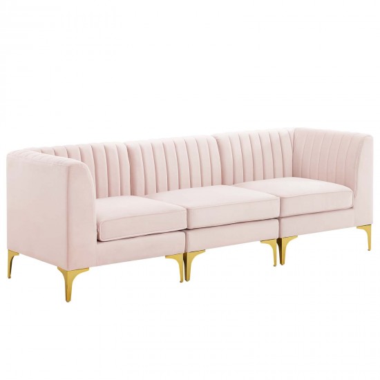 Triumph Channel Tufted Performance Velvet 3-Seater Sofa