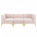 Triumph Channel Tufted Performance Velvet 3-Seater Sofa