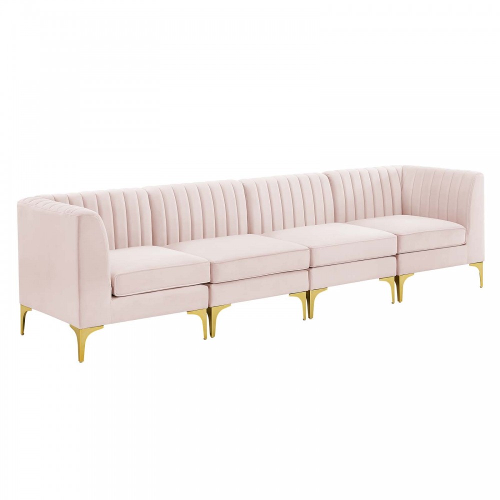 Triumph Channel Tufted Performance Velvet 4-Seater Sofa