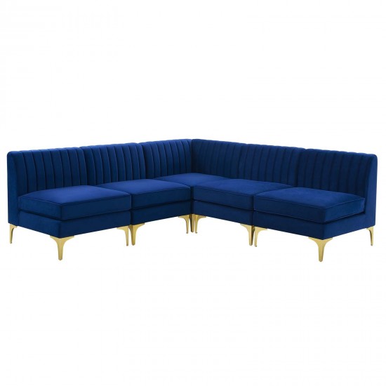 Triumph Channel Tufted Performance Velvet 5-Piece Sectional Sofa