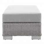 Conway Sunbrella® Outdoor Patio Wicker Rattan 2-Piece Armchair and Ottoman Set