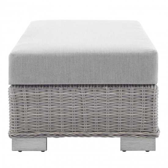 Conway Sunbrella® Outdoor Patio Wicker Rattan 2-Piece Armchair and Ottoman Set