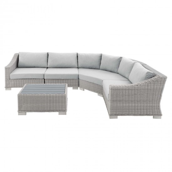 Conway Sunbrella® Outdoor Patio Wicker Rattan 5-Piece Sectional Sofa Set
