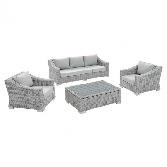 Conway Sunbrella® Outdoor Patio Wicker Rattan 4-Piece Furniture Set