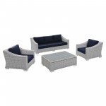 Conway Sunbrella® Outdoor Patio Wicker Rattan 4-Piece Furniture Set