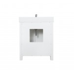 Ziva 30" White Single Vanity, Cultured Marble Top, White Square Sink and no Mirror