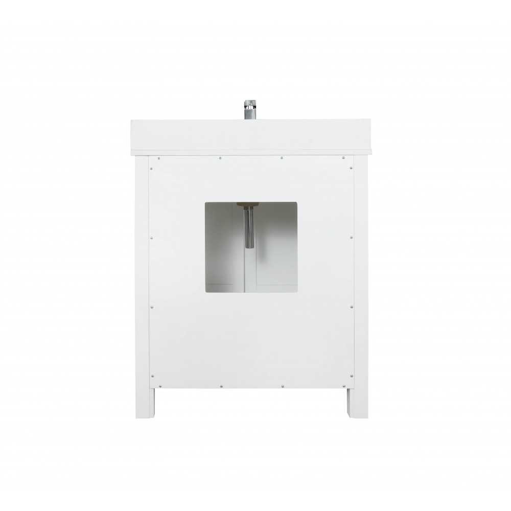 Ziva 30" White Single Vanity, Cultured Marble Top, White Square Sink and no Mirror Ziva 30" White Single Vanity, Cultured Marble Top, White Square Sink and no Mirror
