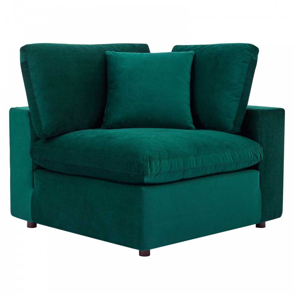 Commix Down Filled Overstuffed Performance Velvet Corner Chair Commix Down Filled Overstuffed Performance Velvet Corner Chair