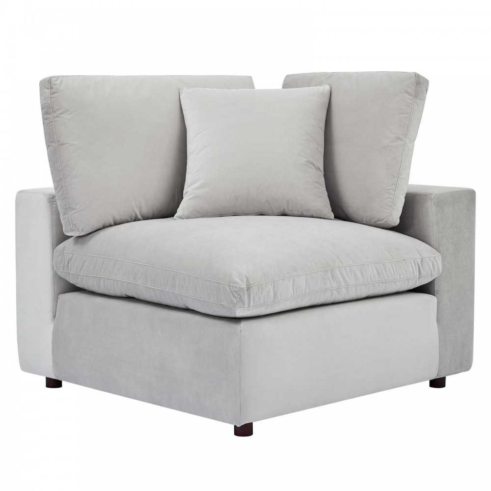 Commix Down Filled Overstuffed Performance Velvet Corner Chair Commix Down Filled Overstuffed Performance Velvet Corner Chair