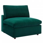 Commix Down Filled Overstuffed Performance Velvet Armless Chair