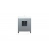 Ziva 30" Dark Grey Single Vanity, Cultured Marble Top, White Square Sink and no Mirror