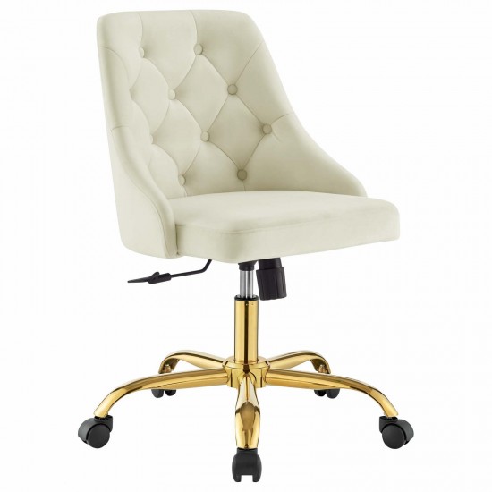 Distinct Tufted Swivel Performance Velvet Office Chair