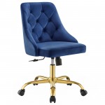 Distinct Tufted Swivel Performance Velvet Office Chair