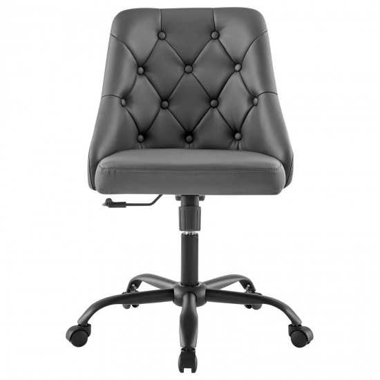 Distinct Tufted Swivel Vegan Leather Office Chair