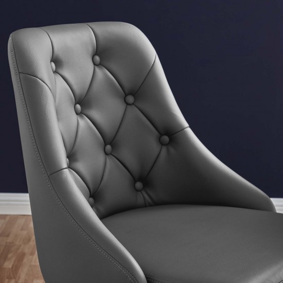 Distinct Tufted Swivel Vegan Leather Office Chair