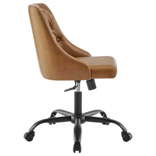 Distinct Tufted Swivel Vegan Leather Office Chair