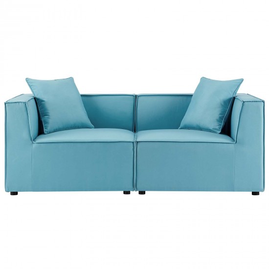 Saybrook Outdoor Patio Upholstered 2-Piece Sectional Sofa Loveseat
