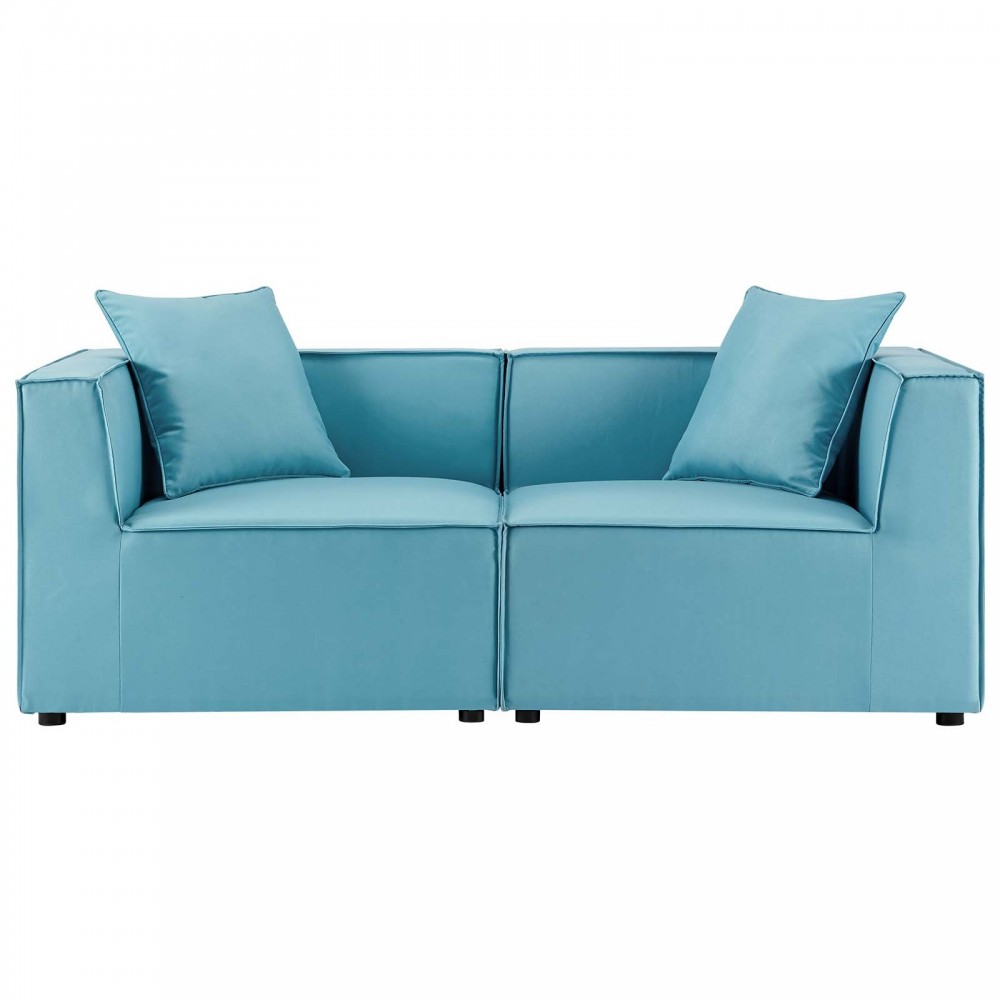 Saybrook Outdoor Patio Upholstered 2-Piece Sectional Sofa Loveseat