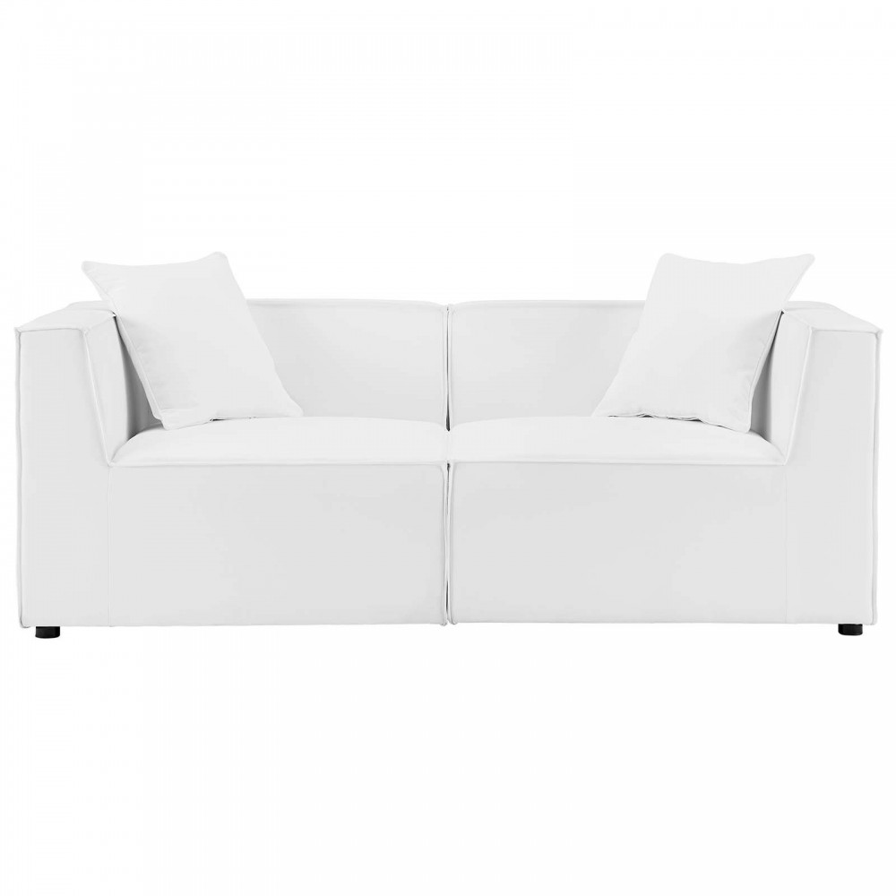 Saybrook Outdoor Patio Upholstered 2-Piece Sectional Sofa Loveseat