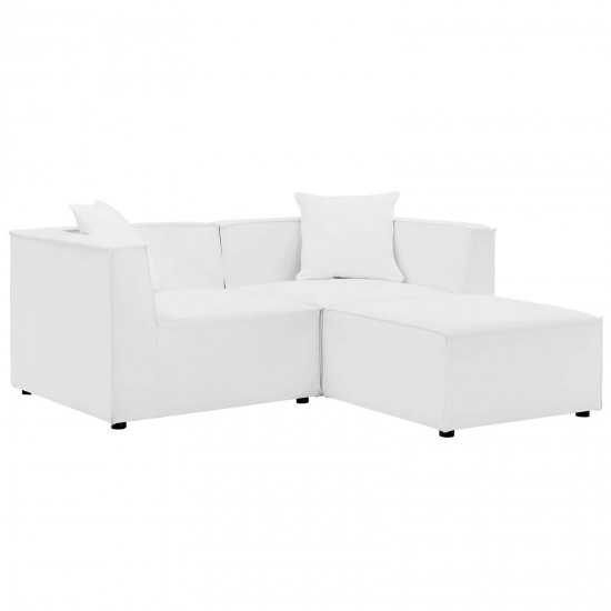 Saybrook Outdoor Patio Upholstered Loveseat and Ottoman Set