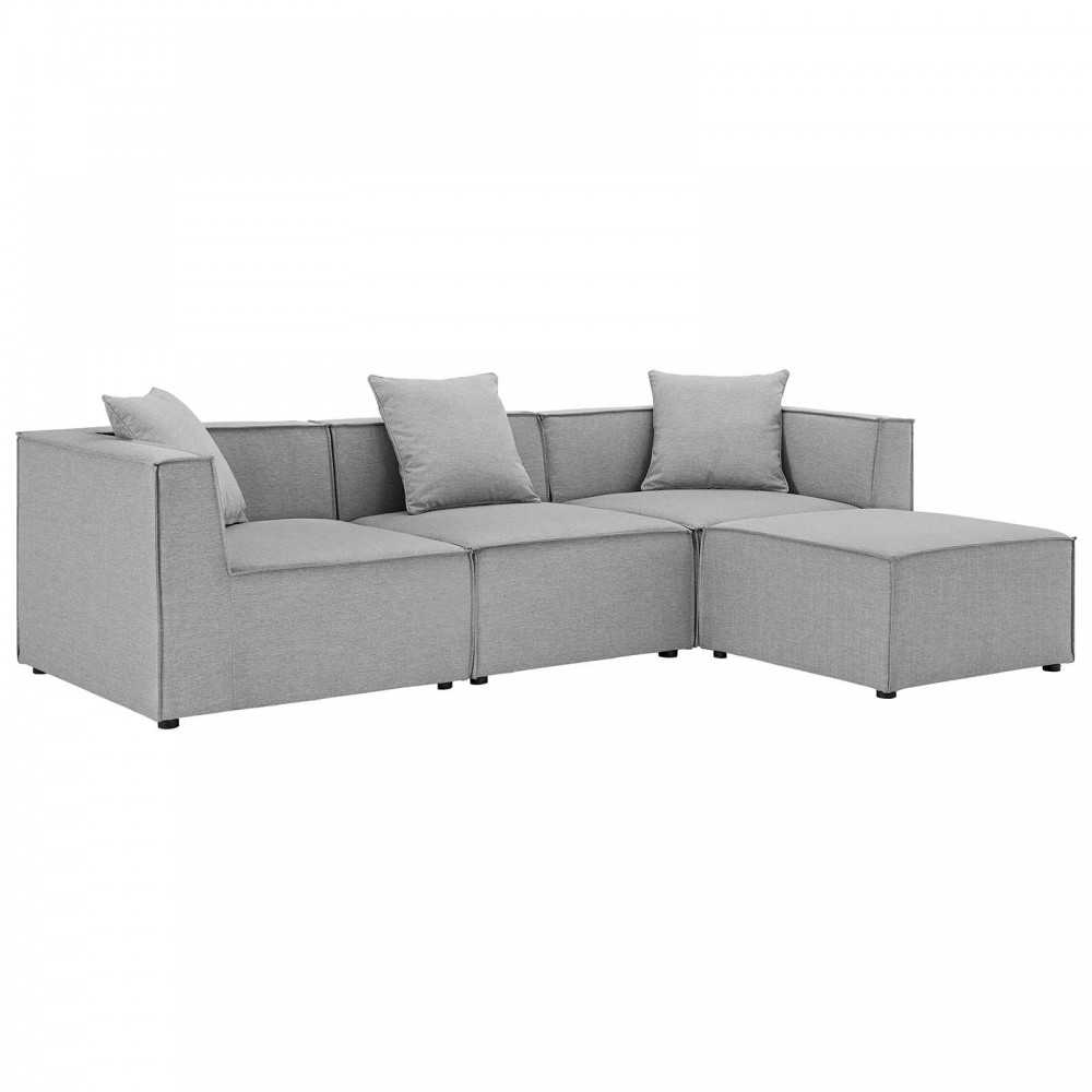 Saybrook Outdoor Patio Upholstered 4-Piece Sectional Sofa