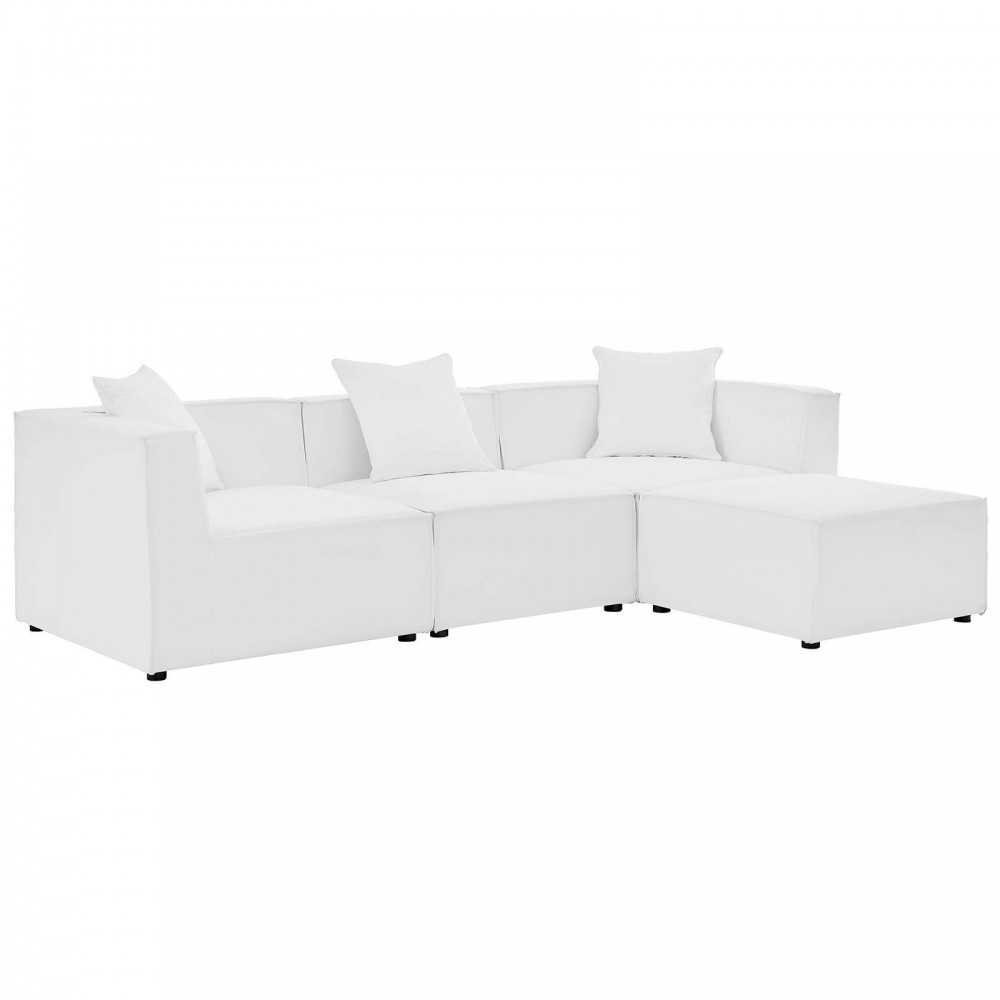 Saybrook Outdoor Patio Upholstered 4-Piece Sectional Sofa