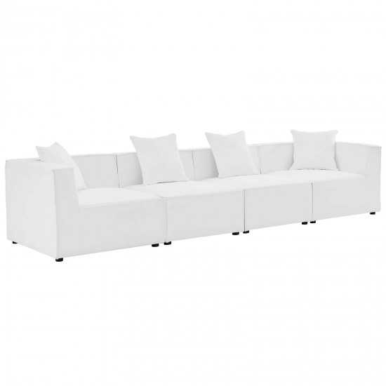 Saybrook Outdoor Patio Upholstered 4-Piece Sectional Sofa