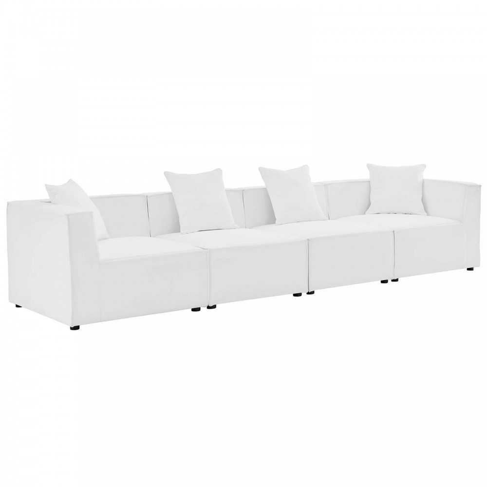 Saybrook Outdoor Patio Upholstered 4-Piece Sectional Sofa