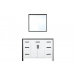 Ziva 48" White Single Vanity, no Top and 34" Mirror