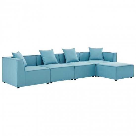 Saybrook Outdoor Patio Upholstered 5-Piece Sectional Sofa