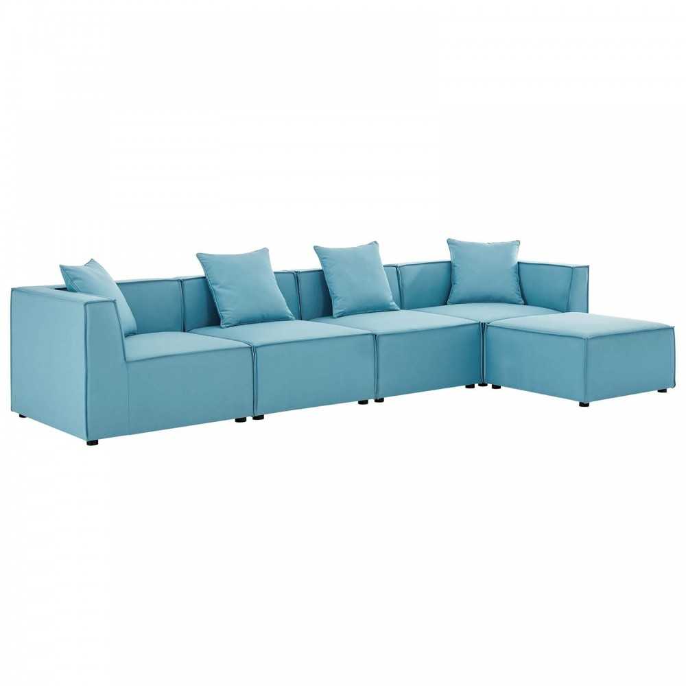 Saybrook Outdoor Patio Upholstered 5-Piece Sectional Sofa