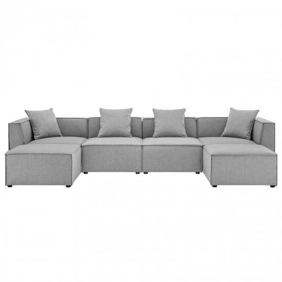 Saybrook Outdoor Patio Upholstered 6-Piece Sectional Sofa