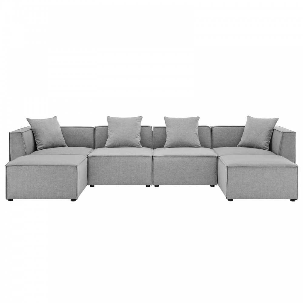 Saybrook Outdoor Patio Upholstered 6-Piece Sectional Sofa Saybrook Outdoor Patio Upholstered 6-Piece Sectional Sofa