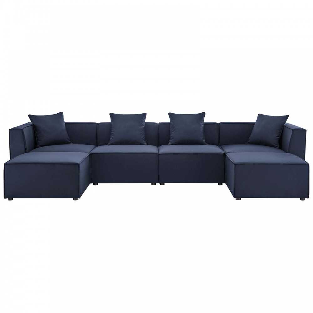 Saybrook Outdoor Patio Upholstered 6-Piece Sectional Sofa