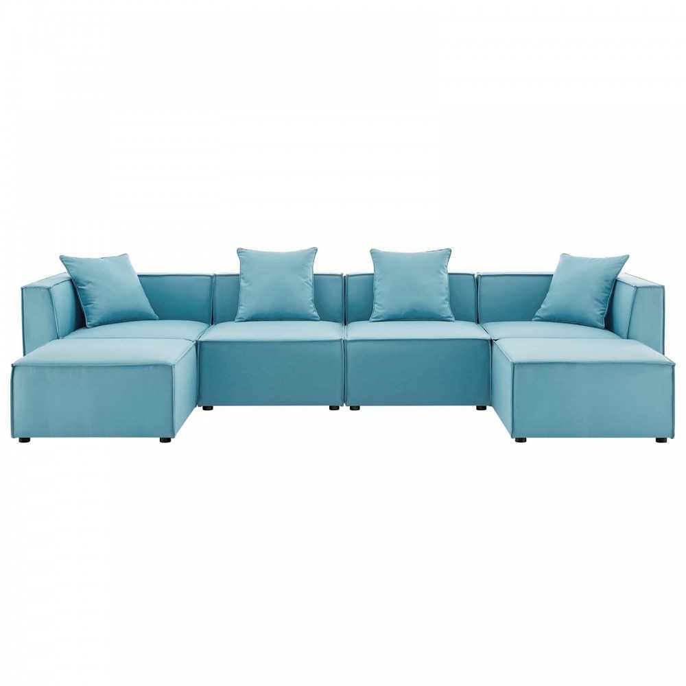 Saybrook Outdoor Patio Upholstered 6-Piece Sectional Sofa