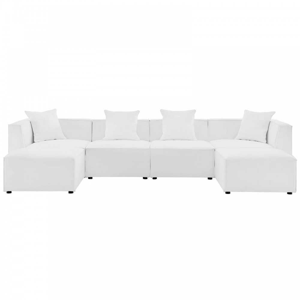 Saybrook Outdoor Patio Upholstered 6-Piece Sectional Sofa