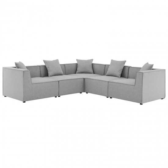 Saybrook Outdoor Patio Upholstered 5-Piece Sectional Sofa