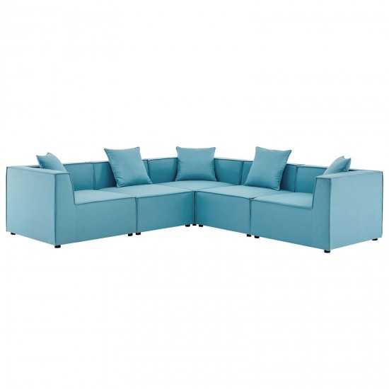 Saybrook Outdoor Patio Upholstered 5-Piece Sectional Sofa