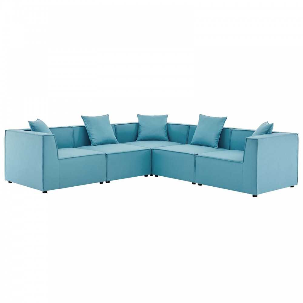 Saybrook Outdoor Patio Upholstered 5-Piece Sectional Sofa