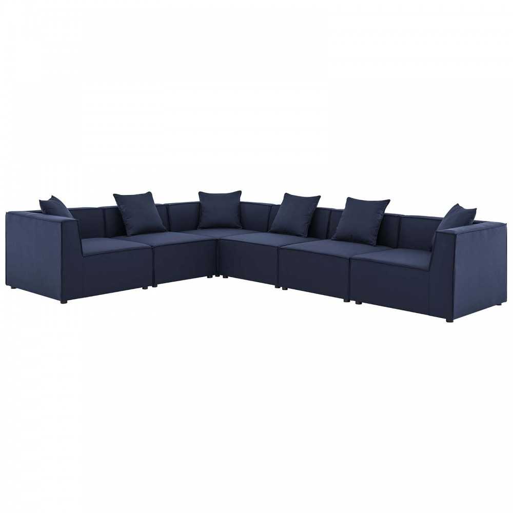 Saybrook Outdoor Patio Upholstered 6-Piece Sectional Sofa