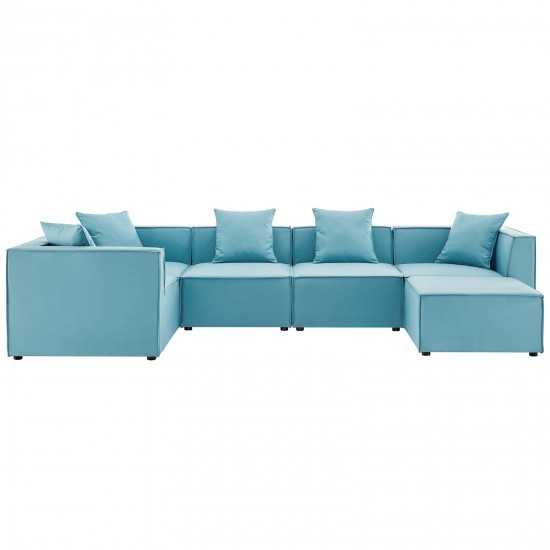 Saybrook Outdoor Patio Upholstered 6-Piece Sectional Sofa