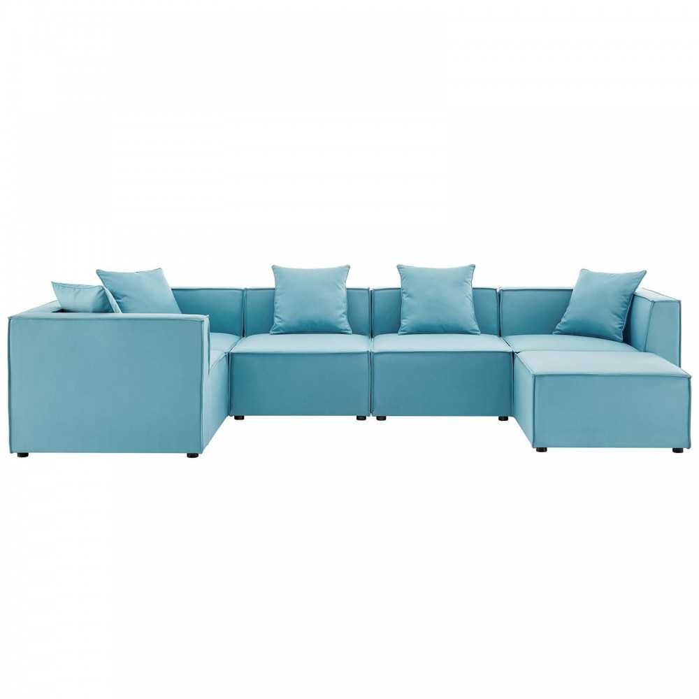 Saybrook Outdoor Patio Upholstered 6-Piece Sectional Sofa