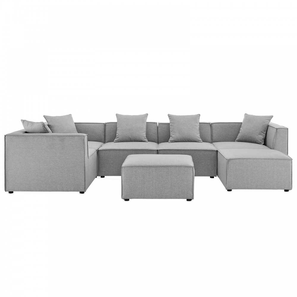 Saybrook Outdoor Patio Upholstered 7-Piece Sectional Sofa