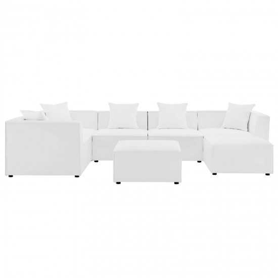 Saybrook Outdoor Patio Upholstered 7-Piece Sectional Sofa