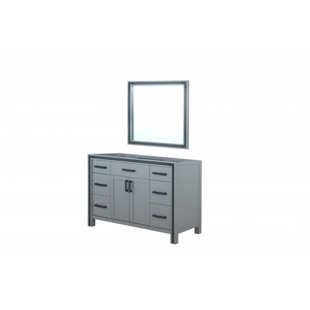 Ziva 48" Dark Grey Single Vanity, no Top and 34" Mirror Ziva 48" Dark Grey Single Vanity, no Top and 34" Mirror