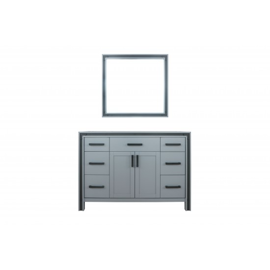 Ziva 48" Dark Grey Single Vanity, no Top and 34" Mirror