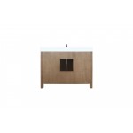 Ziva 48" Rustic Barnwood Single Vanity, Cultured Marble Top, White Square Sink and no Mirror