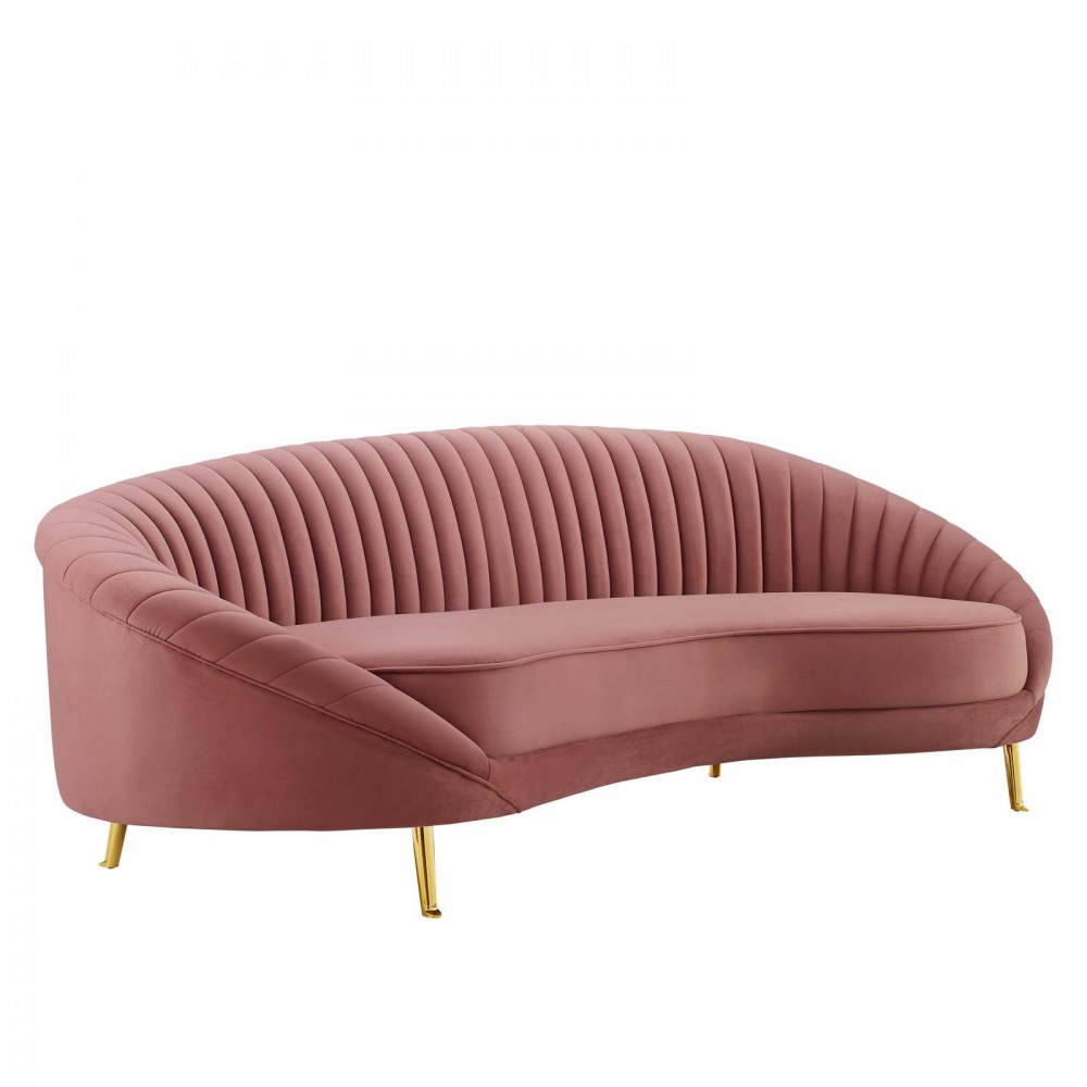 Camber Channel Tufted Performance Velvet Sofa